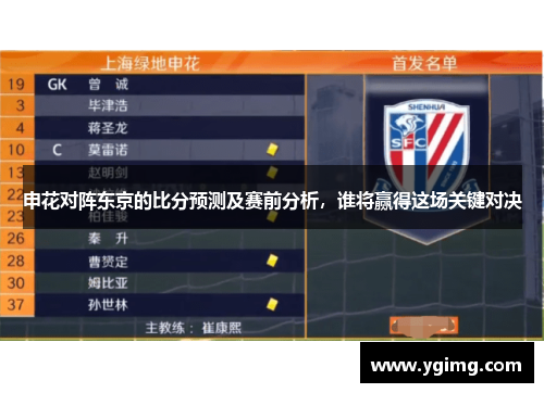 申花对阵东京的比分预测及赛前分析，谁将赢得这场关键对决